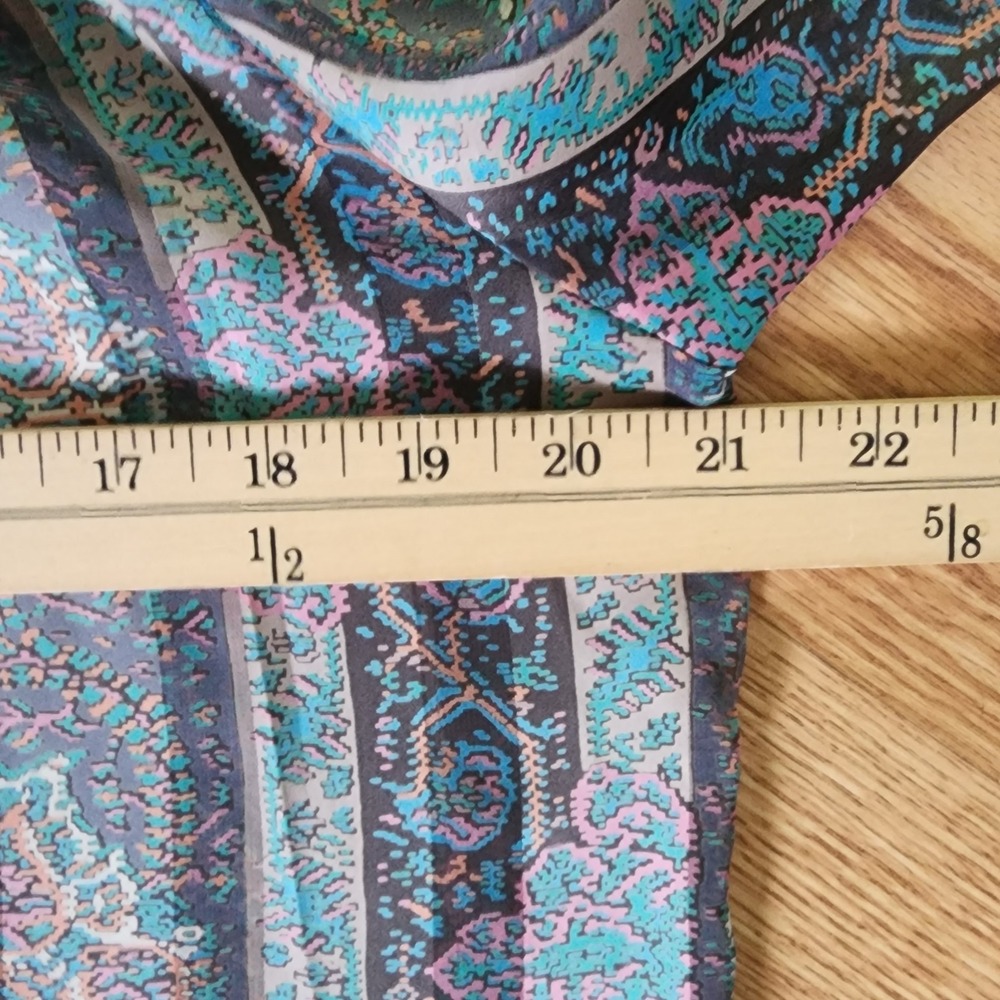 Vintage Sheer Blouse 8 Multi La Chine Classic Galinda Wang Scarf Sash Secretary - Picture 7 of 7